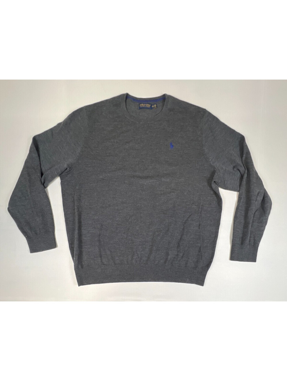 Polo Golf Ralph Lauren Men's XXL Sweater Gray Pullover Long Sleeve Crew Neck